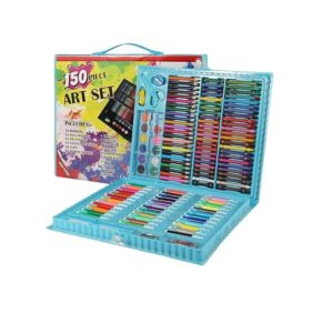 Children Deluxe Art Drawing Set for Kids Case Art and Craft Supplies Drawing and Painting Set Great Gift (150Pcs -Blue)
